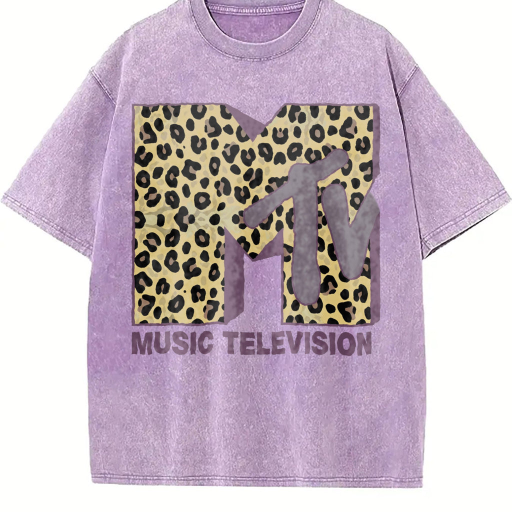 Mtv Classic Leopard Bold Logo Vintage Washed T-Shirt product image 6