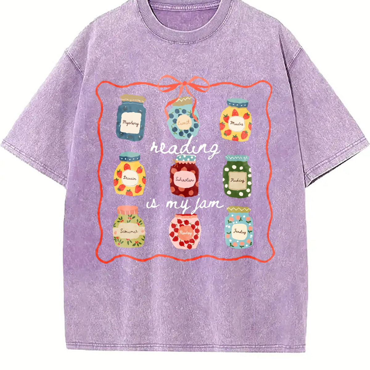 Reading Is My Jam Book Jars Vintage Washed T-Shirt product image 6
