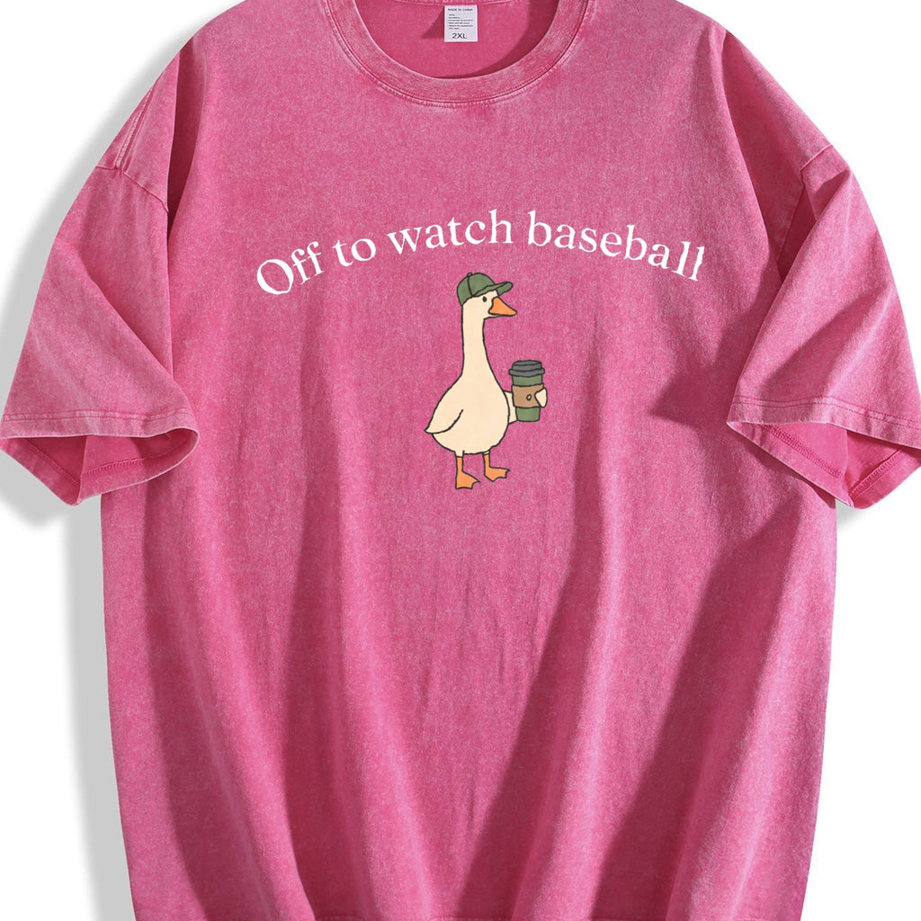 Funny Baseball Mom Goose Vintage Washed T-Shirt product image 7