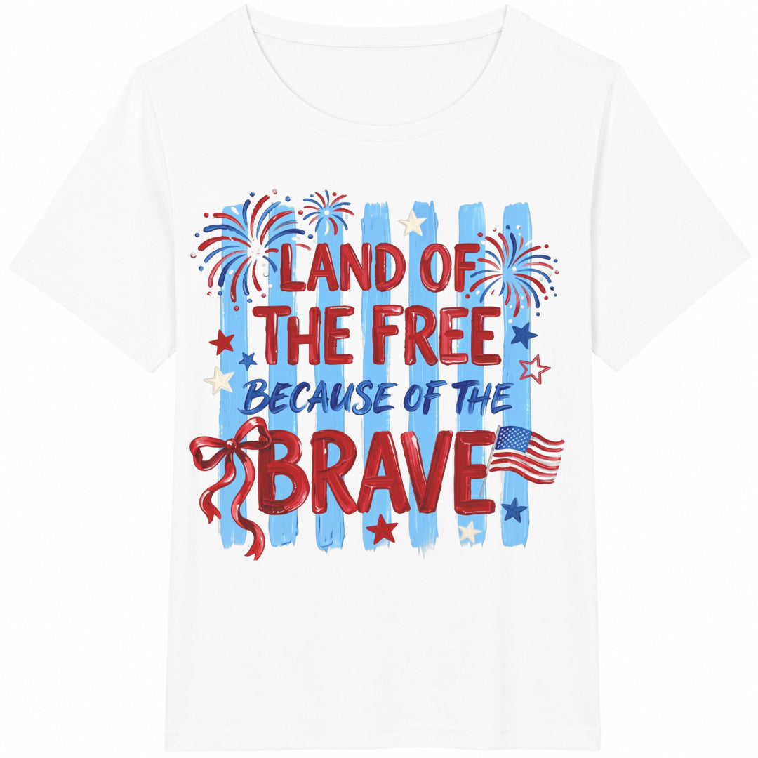 Land Of The Free Because Of Brave - Patriotic USA Cotton product image 2