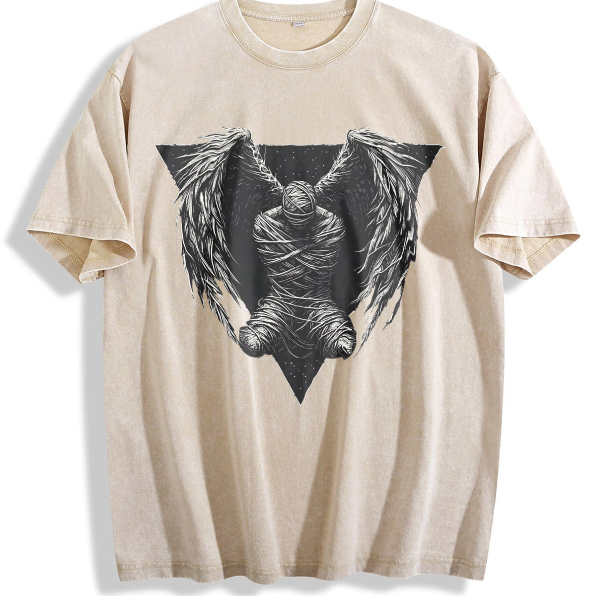 Dark Angel Winged Statue Vintage Washed T-Shirt product image 1