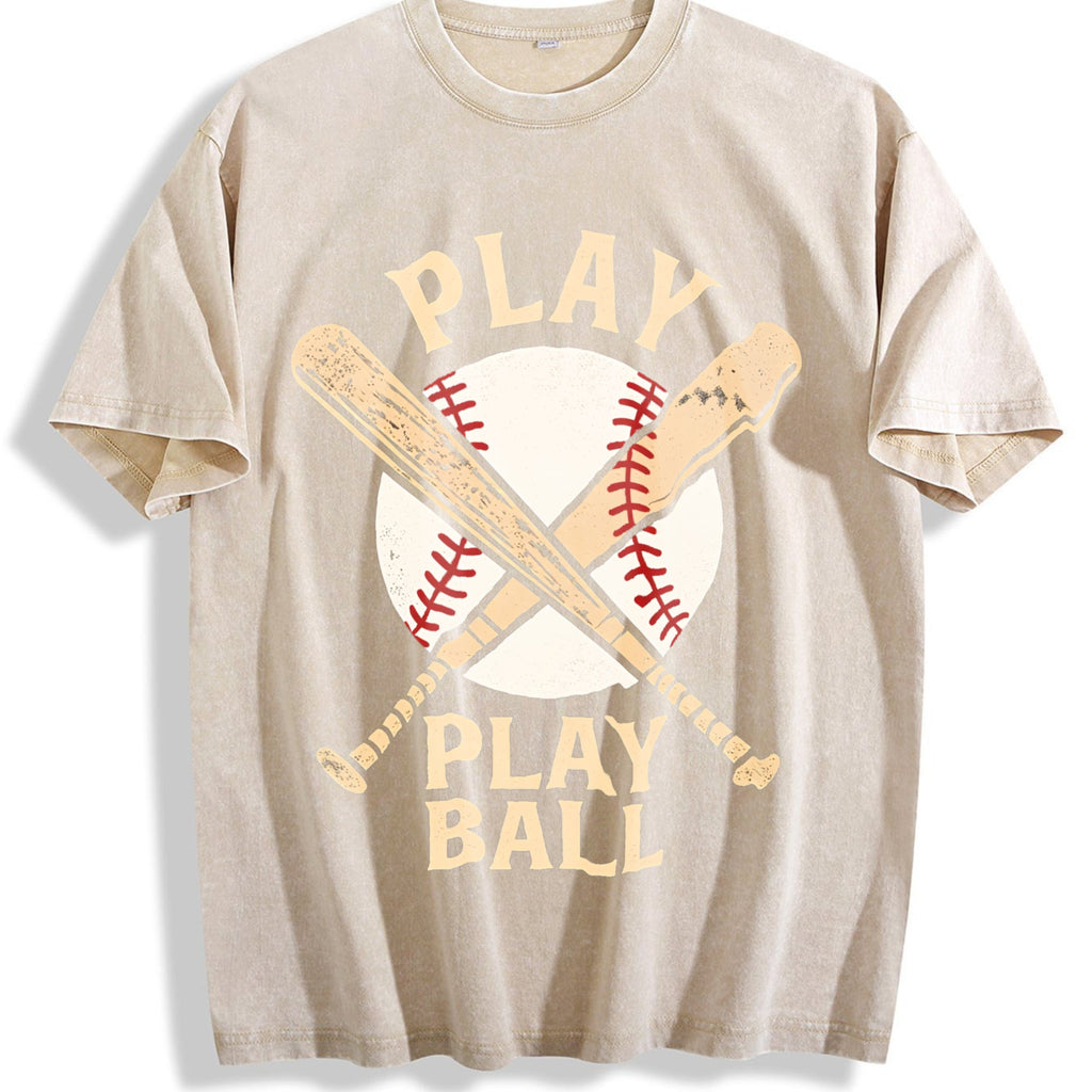 Play Ball Baseball Bats Vintage Washed T-Shirt product image 1