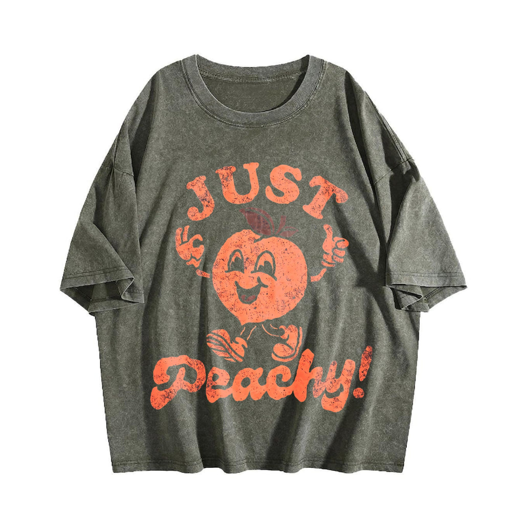 Funny Just Peachy Sarcastic For Ladies Cute Vintage Washed product image 4