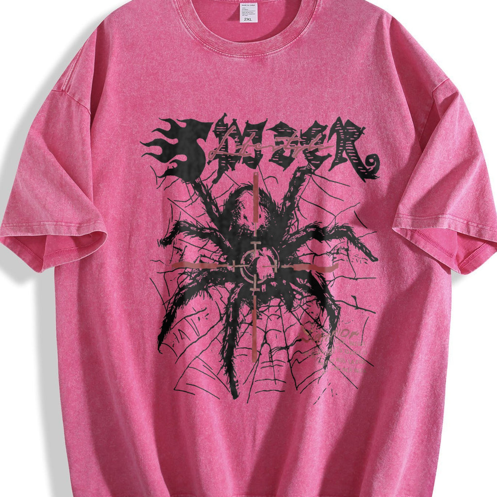 2 Piece Gothic Spider Cross & Shorts Set Vintage Washed product image 7
