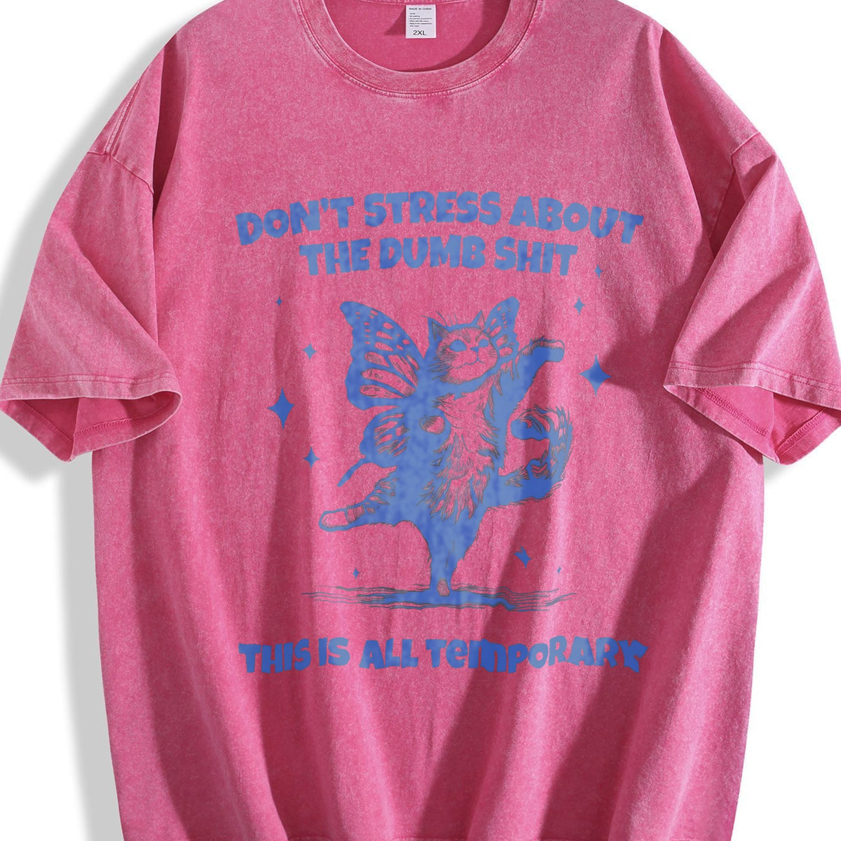 Cat With Butterfly Wings Funny 90s Vintage Washed T-Shirt product image 7