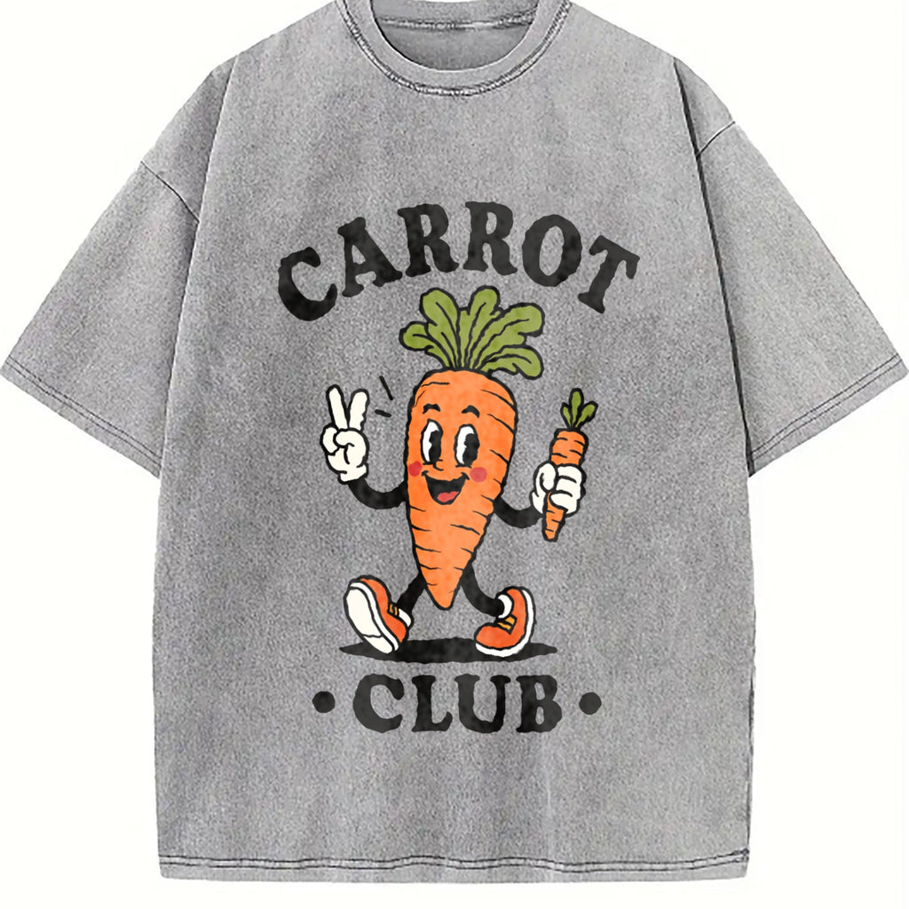 Carrot Club Funny Veggie Lover Cartoon Vintage Washed product image 5