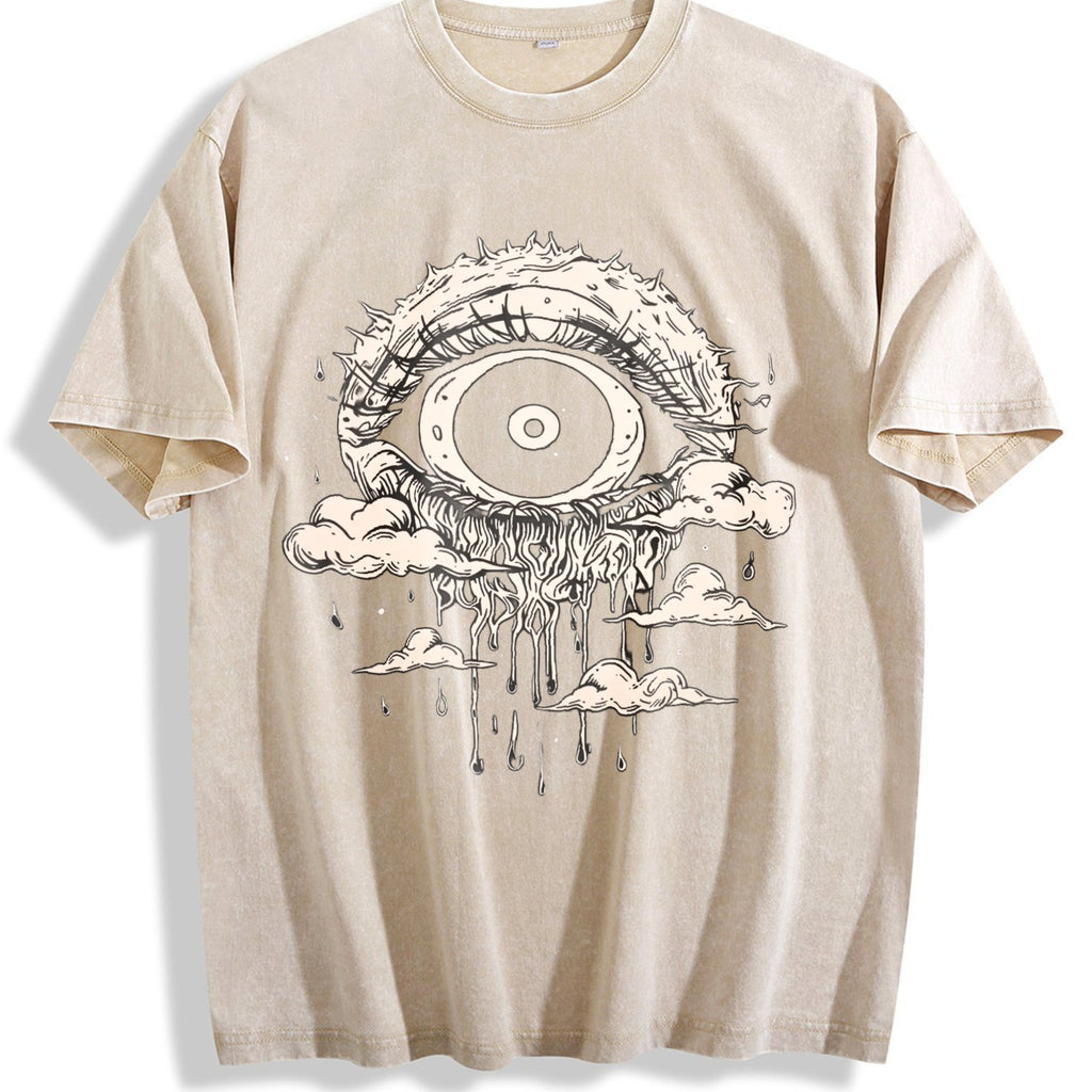 Gothic Evil Eye Dripping Cloud Vintage Washed T-Shirt product image 1