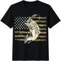 American Flag Bass Fishing Cotton T-Shirt product image 1
