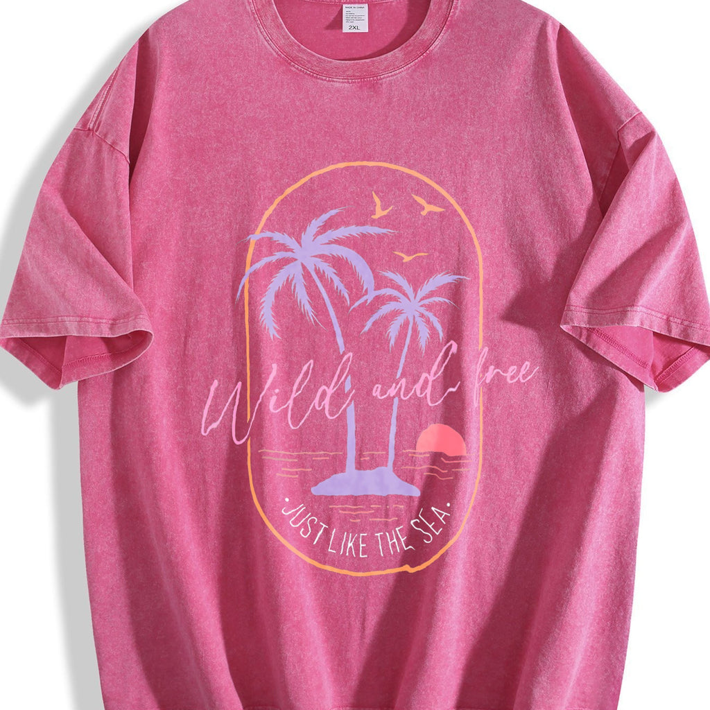 Surf Tropical Beach Sunset Palm Tree And Vintage Washed product image 7