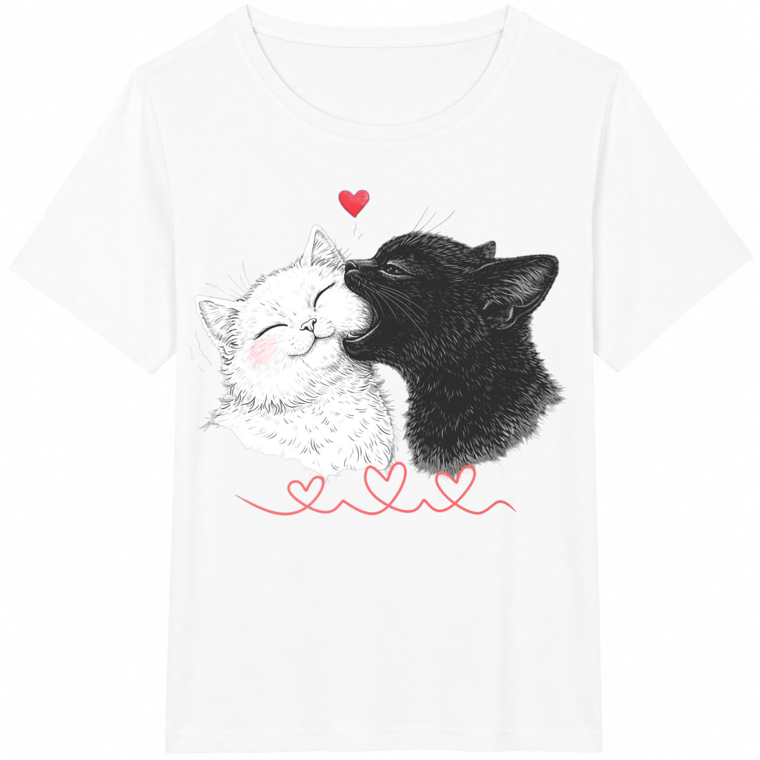 Cat Love Black White Cats Cotton T-Shirt product image 2