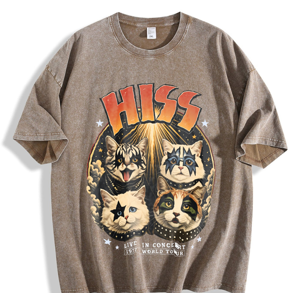 Hiss Cat Band Vintage Washed T-Shirt product image 3
