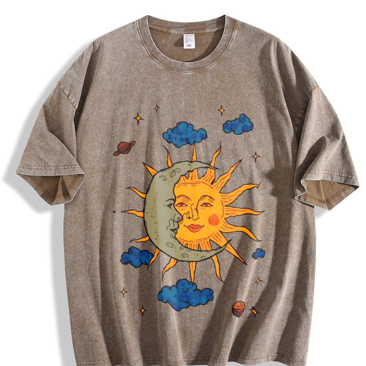 Sun Moon Celestial Vintage Washed T-Shirt product image 3