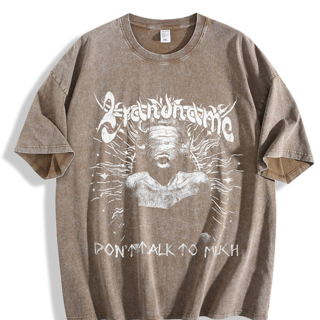 Blindfolded Beige Grunge Aesthetic Vintage Washed T-Shirt product image 3