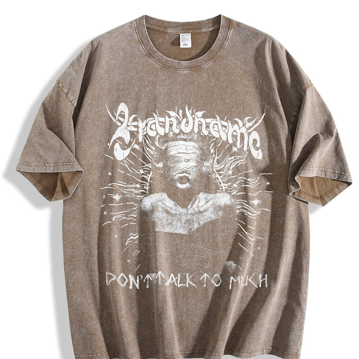 Blindfolded Beige Grunge Aesthetic Vintage Washed T-Shirt product image 3