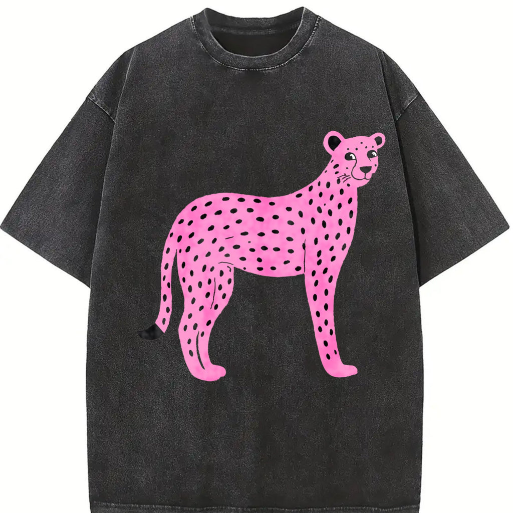 Pink Cheetah Vintage Washed T-Shirt product image 2