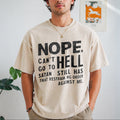 Nope Can't Go to Hell Slogan Vintage Washed T-Shirt product image 1