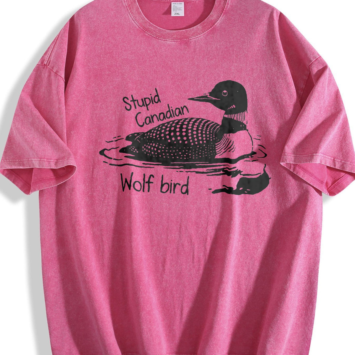 Stupid Canadian Wolf Bird Vintage Washed T-Shirt product image 7