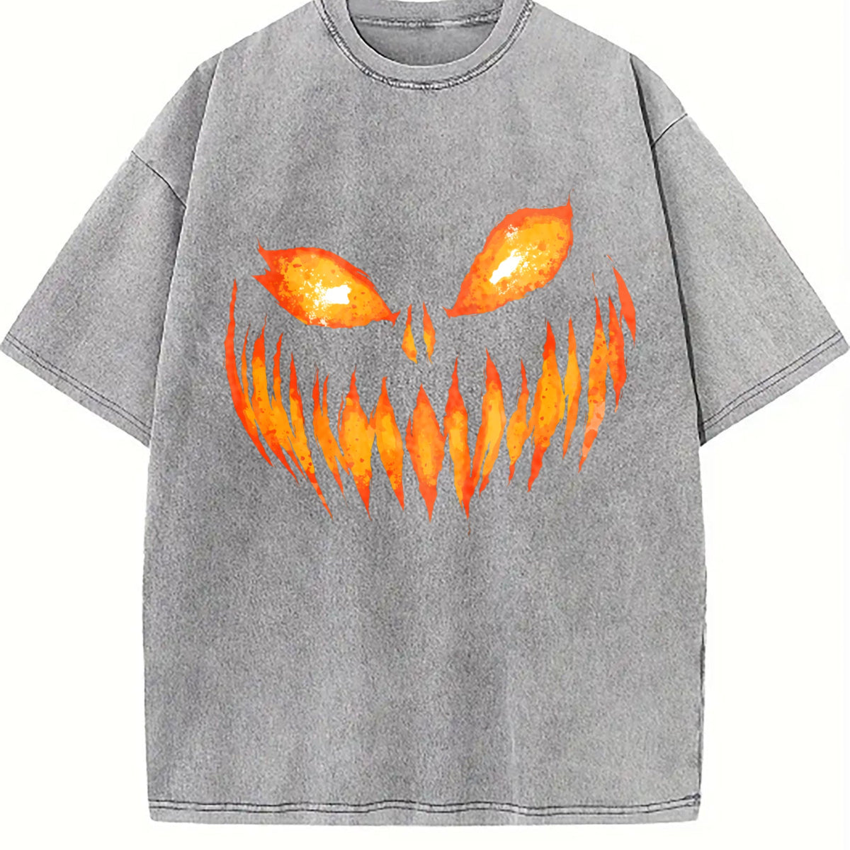 Funny Horror Pumpkin 90s Vintage Washed T-Shirt product image 5