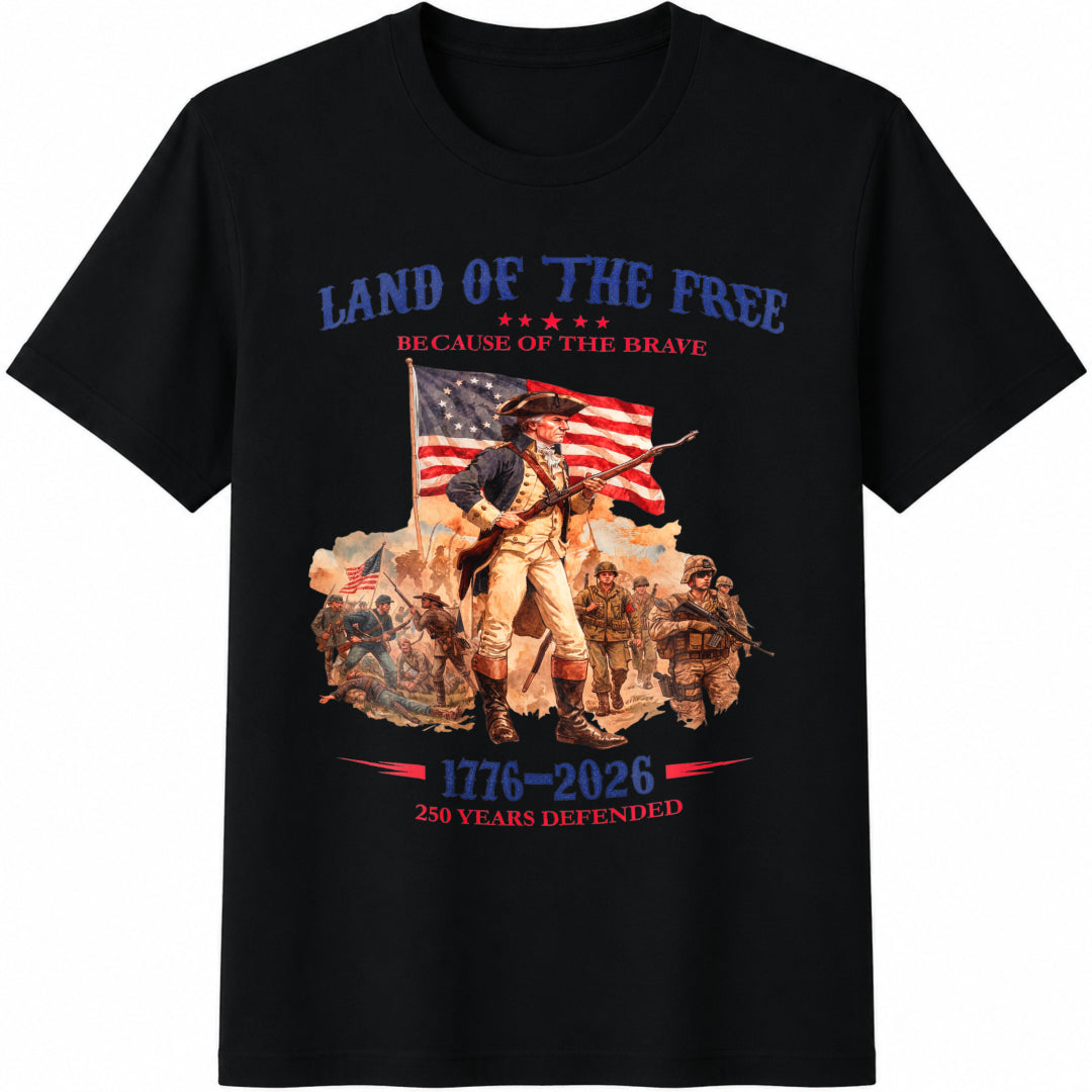 Land Of The Free Because Of Brave Cotton T-Shirt product image 1