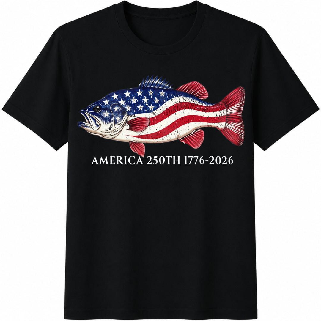 Fishing 4th Of July Cotton T-Shirt product image 1