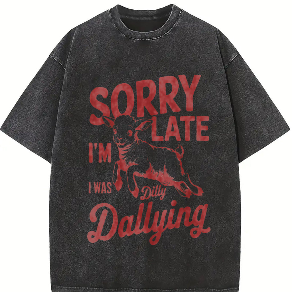 Sorry I'm Late I Was Dilly Dallying 90s Vintage Washed product image 2