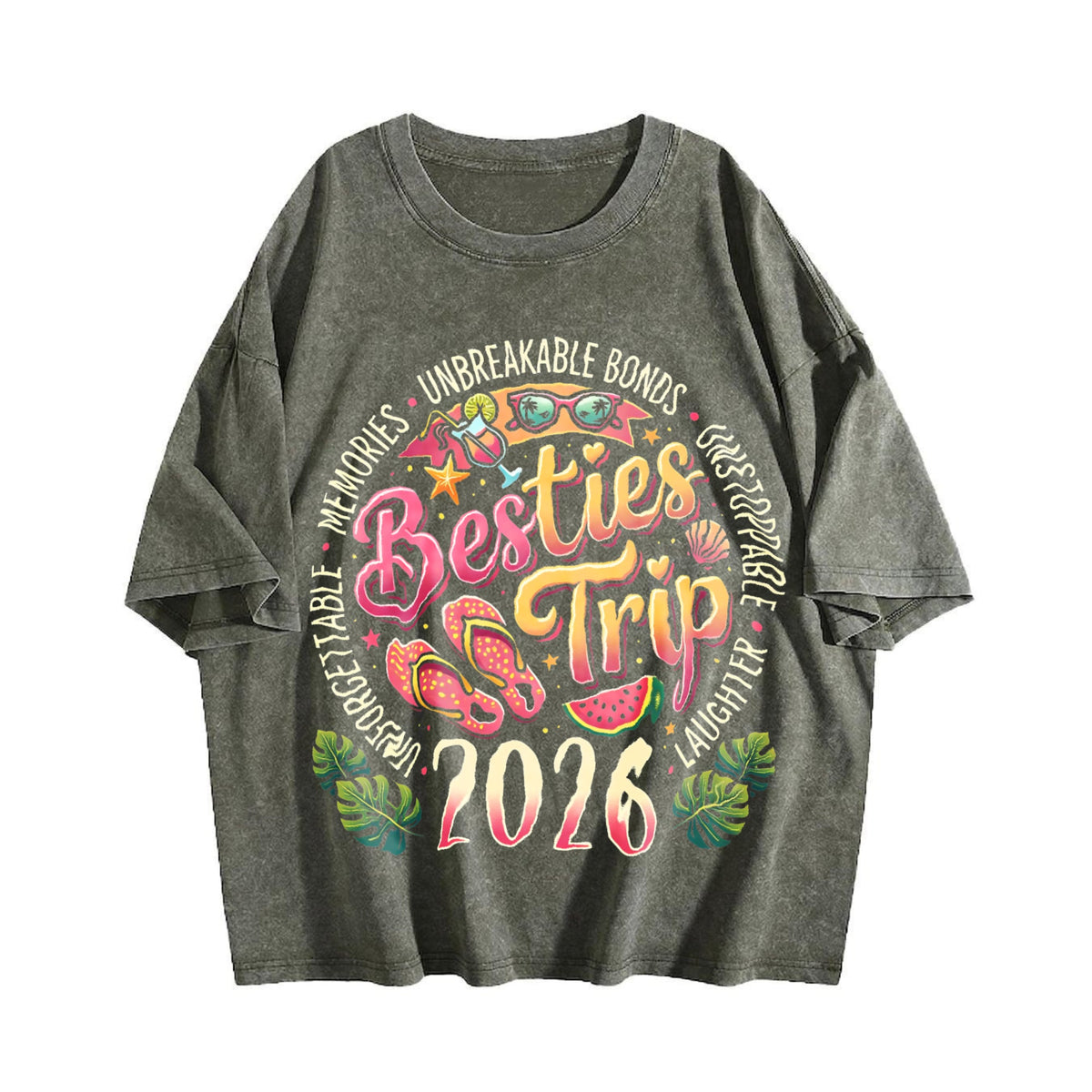 Y2K 100 Boxy Aesthetic Summer Vibes Vintage Washed T-Shirt product image 4