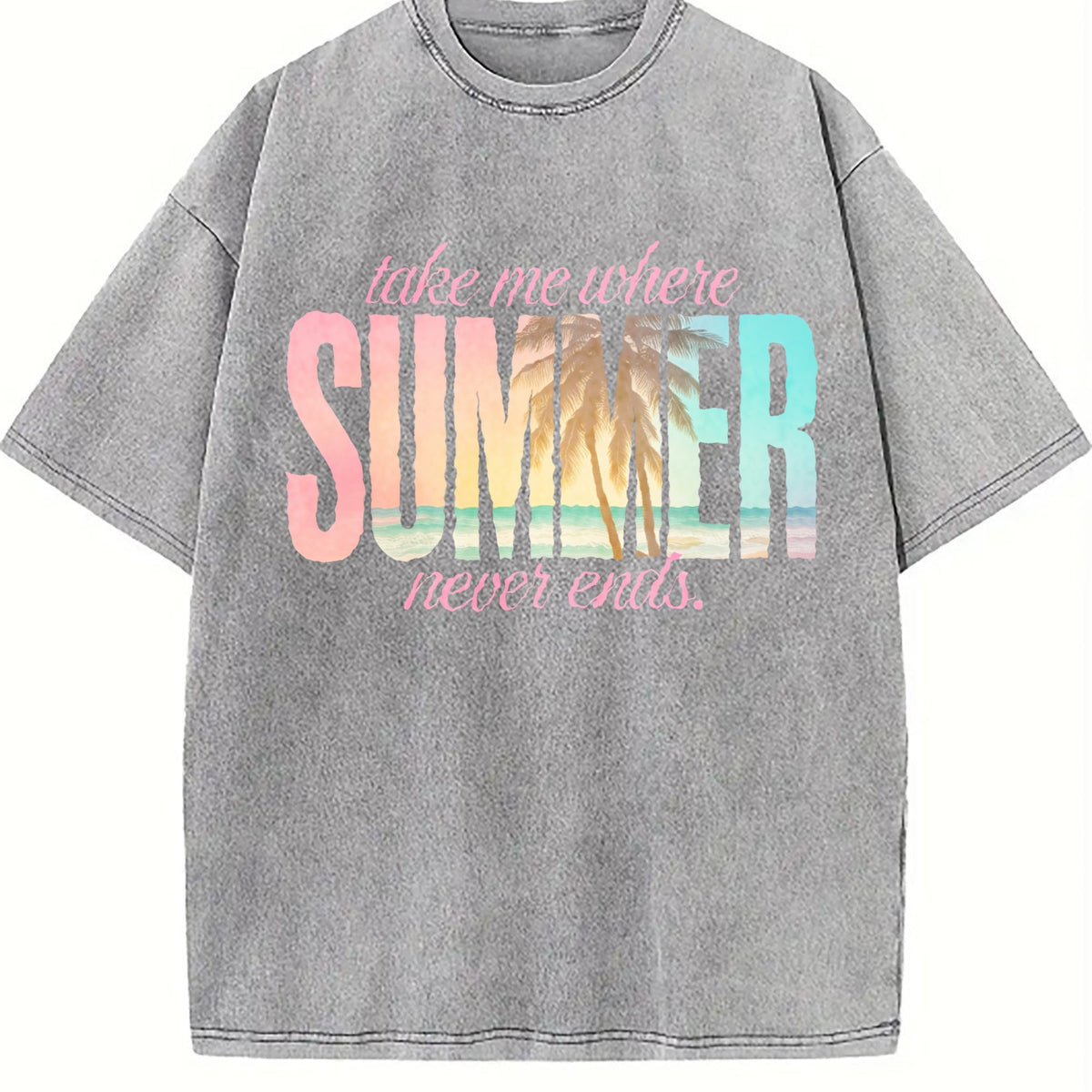 Take Me Where Summer Never Ends Vintage Washed T-Shirt product image 5
