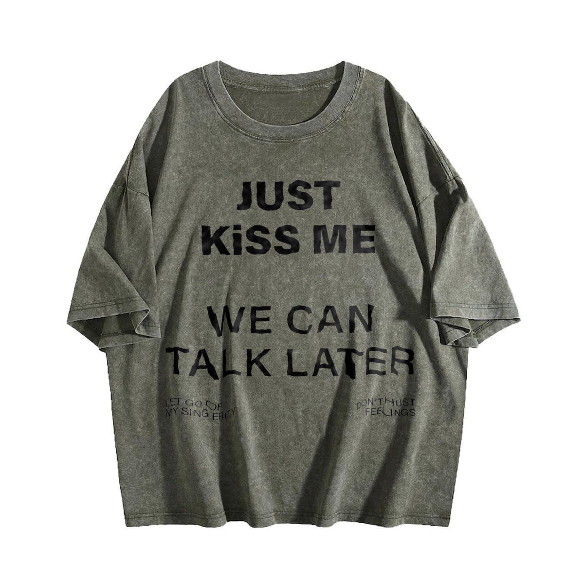 Just We Can Talk Later Slogan Vintage Washed T-Shirt product image 4