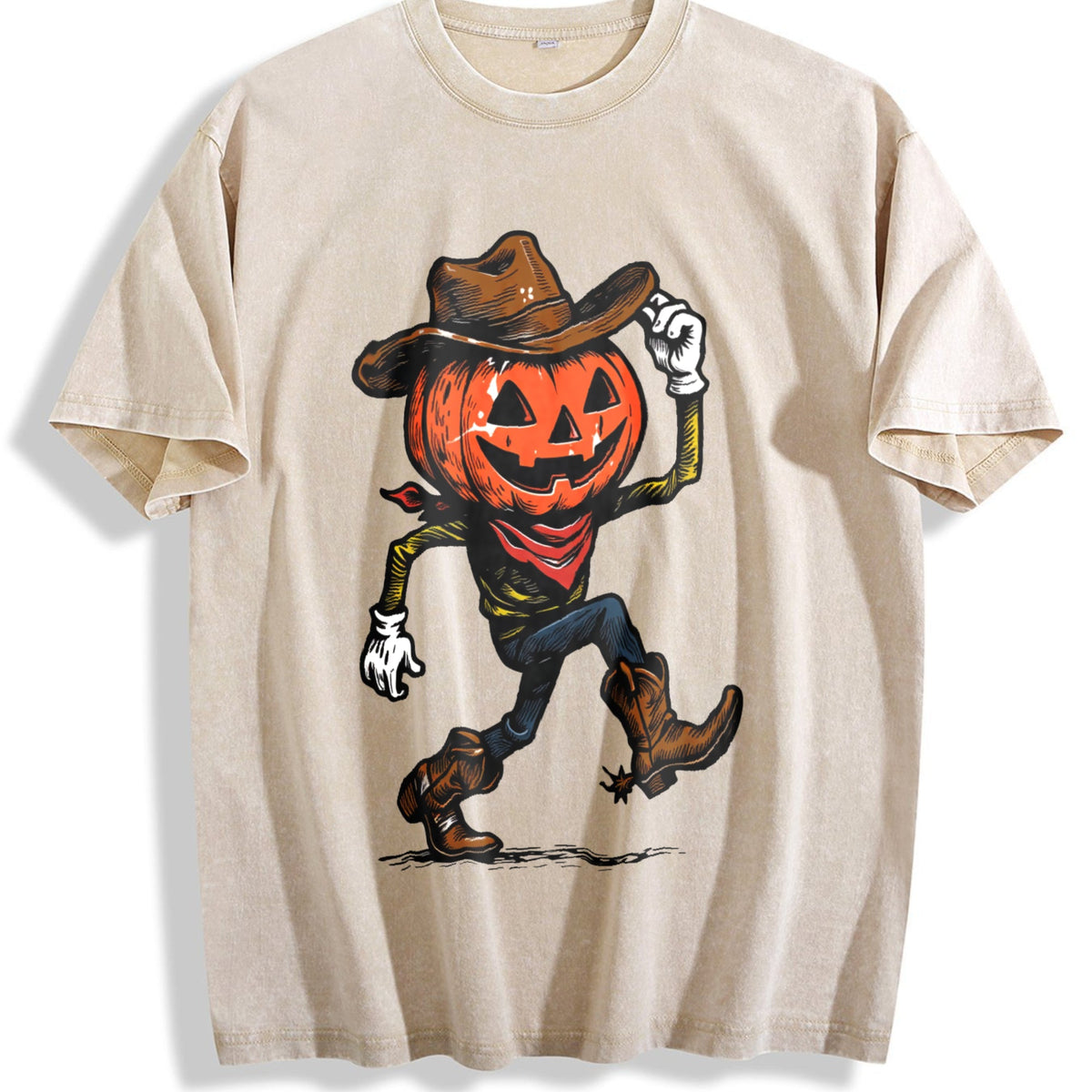 Pumpkin Cowboy Vintage Washed T-Shirt product image 1