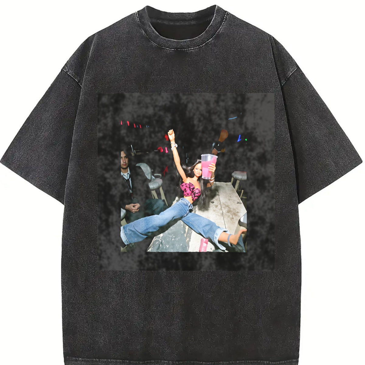 Doll Night Out with Pink Drink Vintage Washed T-Shirt product image 2