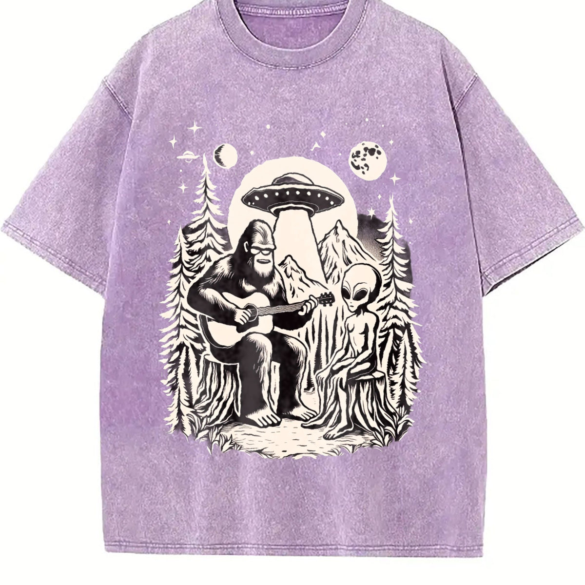 Bigfoot Playing Guitar With Alien And UFO 90s Vintage product image 6