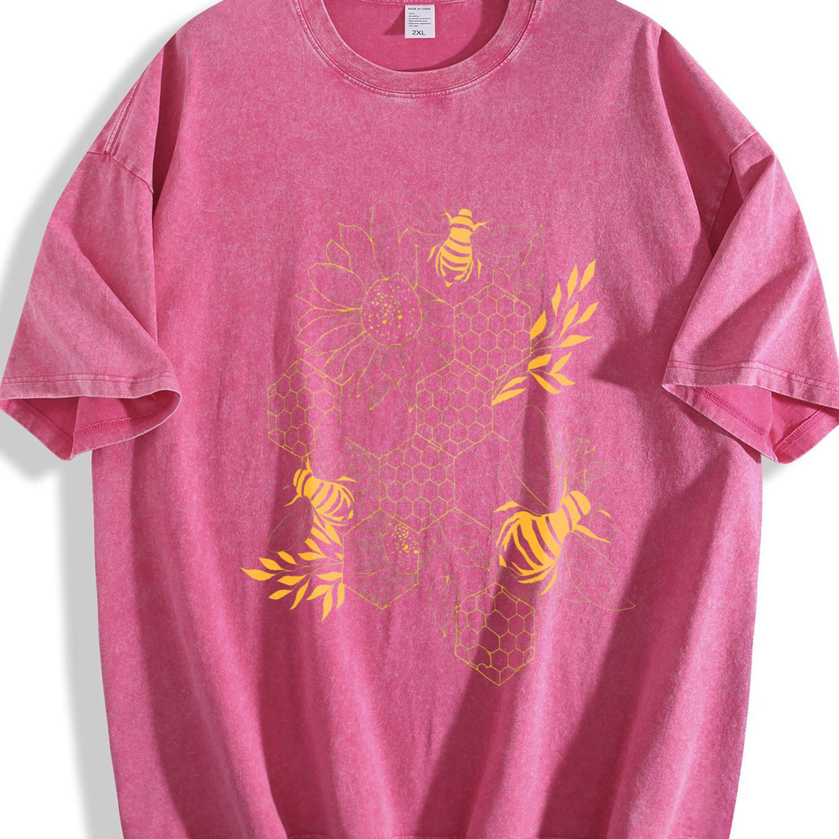 Gold Botanical Line Art Vintage Washed T-Shirt product image 7