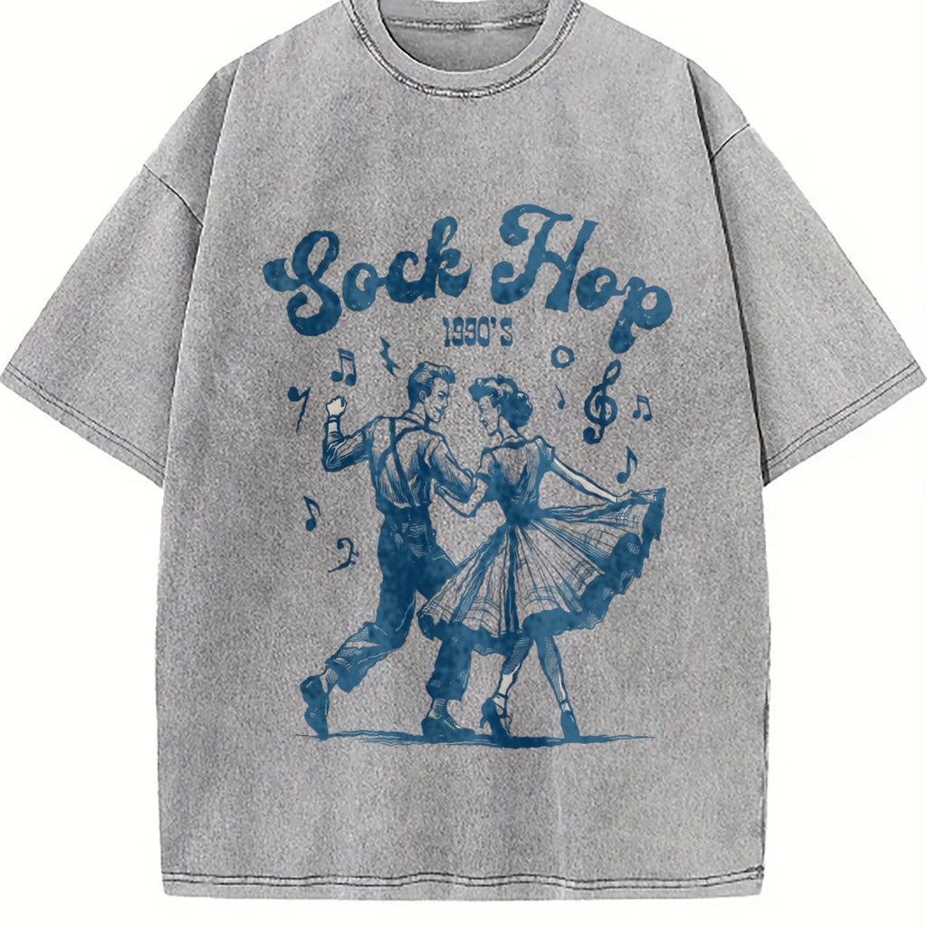 Sock Hop 1950s Dancing Vintage Washed T-Shirt