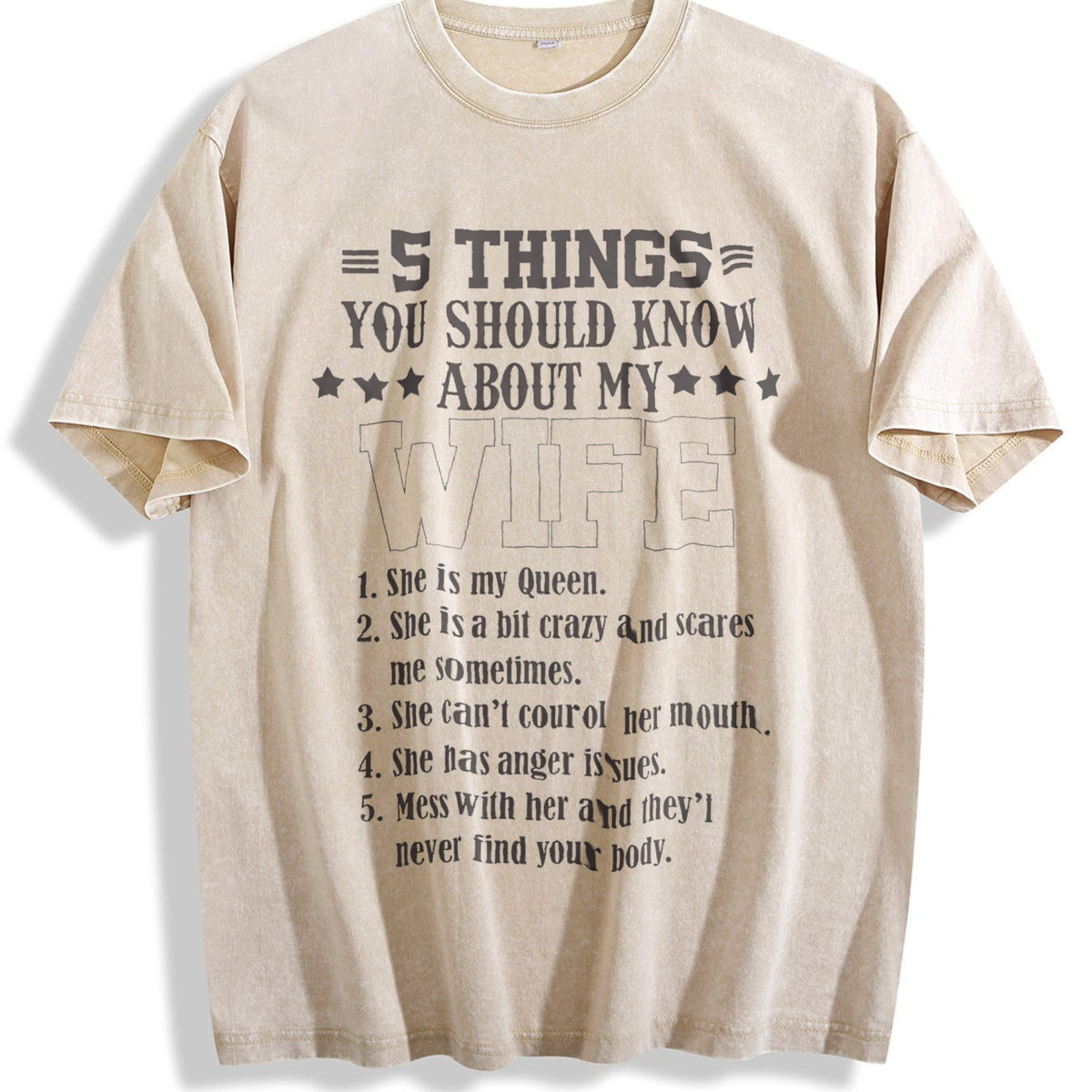Funny Husband Vintage Washed T-Shirt product image 1