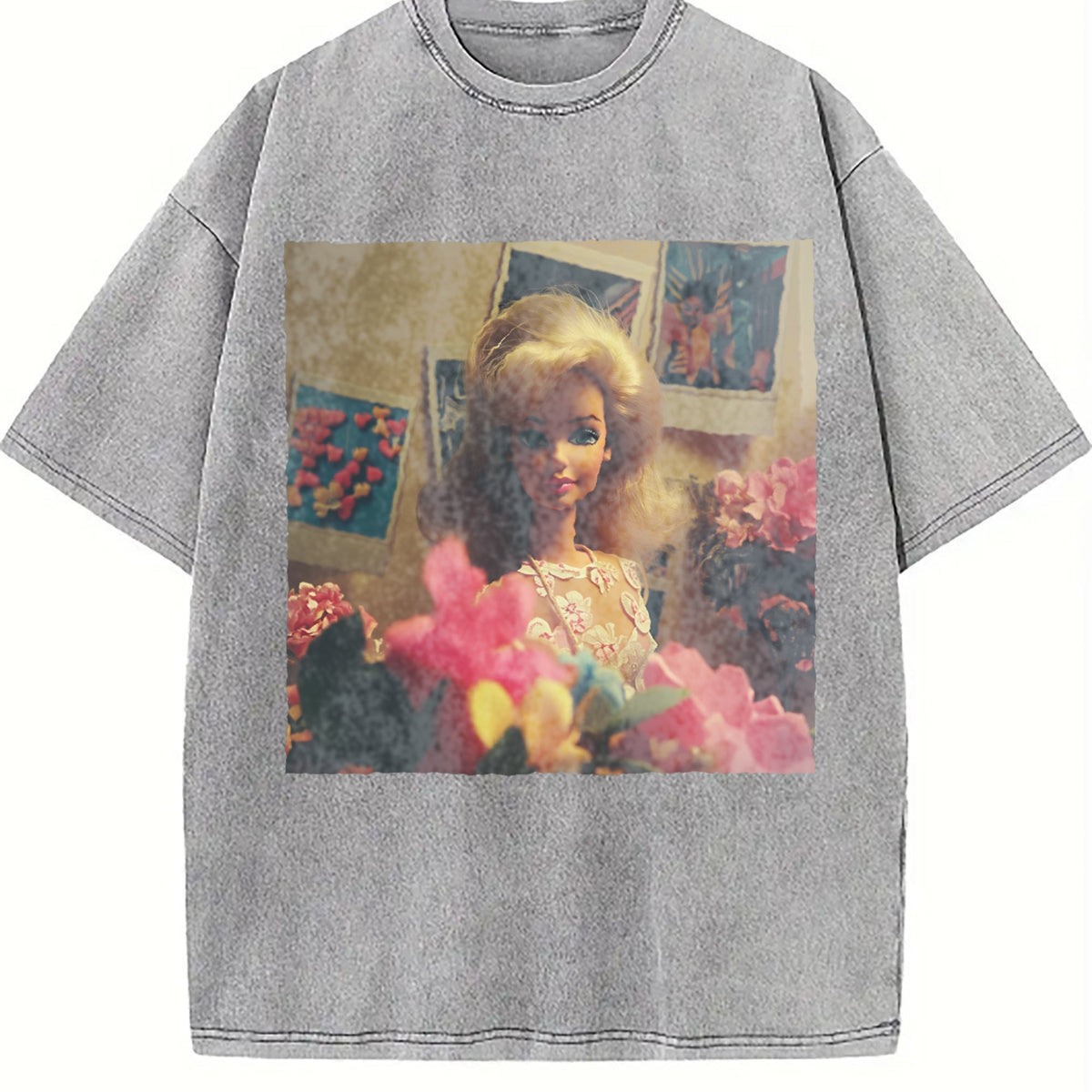 Doll with a Bouquet of Flowers Vintage Washed T-Shirt product image 5