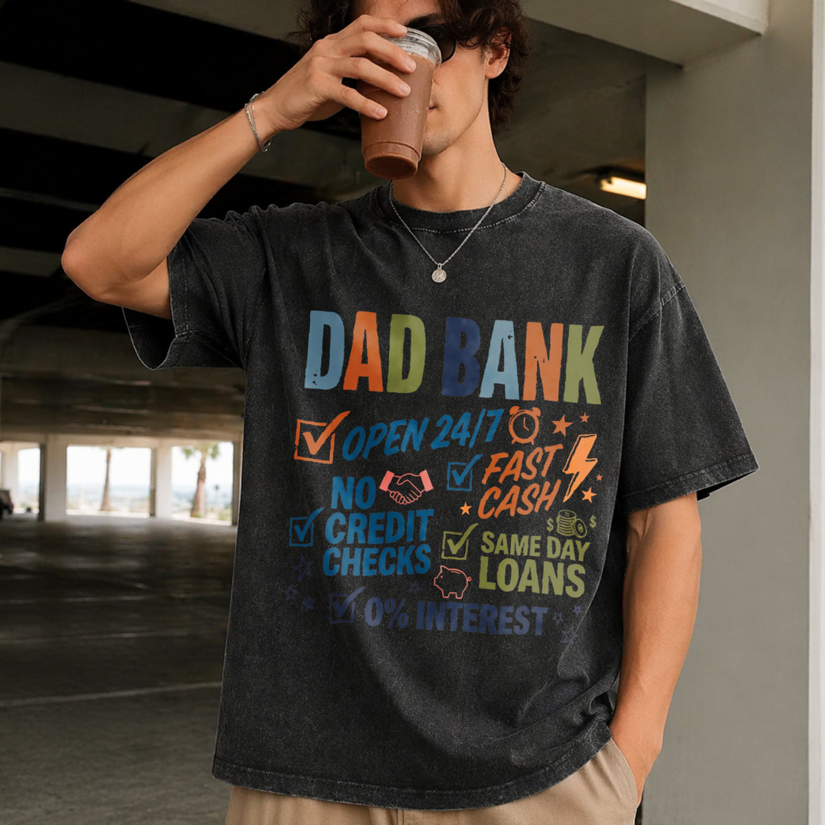 Dad Bank Vintage Washed T-Shirt product image 2