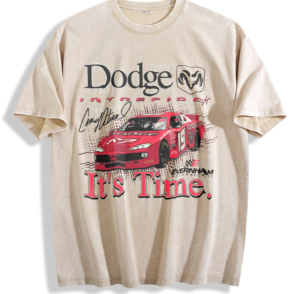 2001 Casey Atwood Dodge Medium White Vintage Washed T-Shirt product image 1