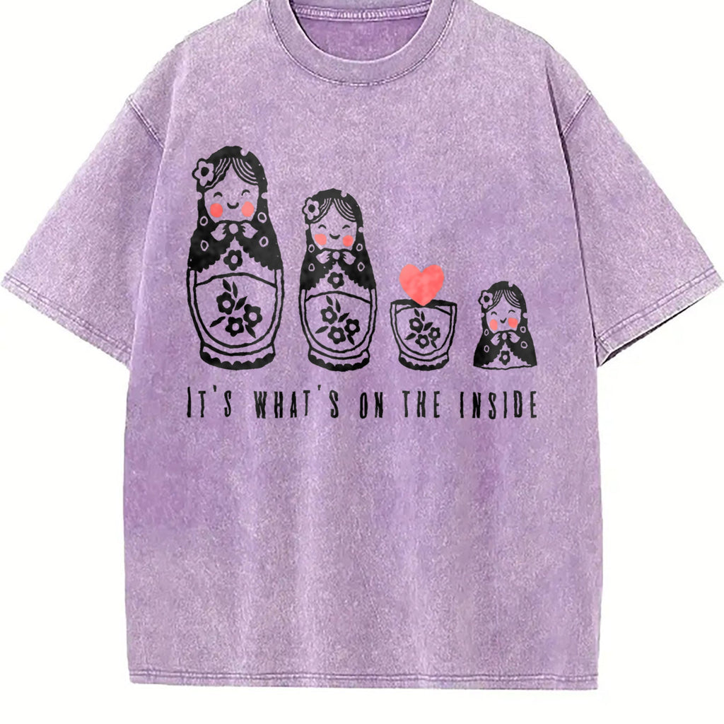 Russian Nesting Wooden Dolls 90s Vintage Washed T-Shirt product image 6