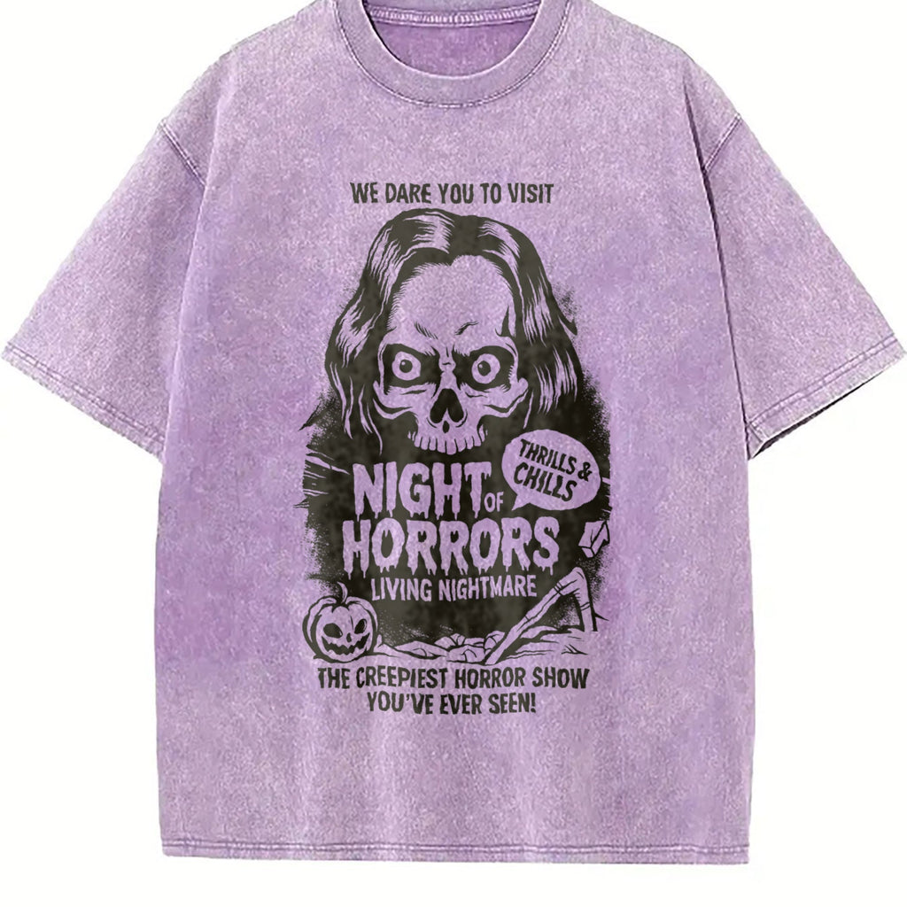We Dare You To Visit Night Of Horrors Vintage Washed T-Shirt product image 6