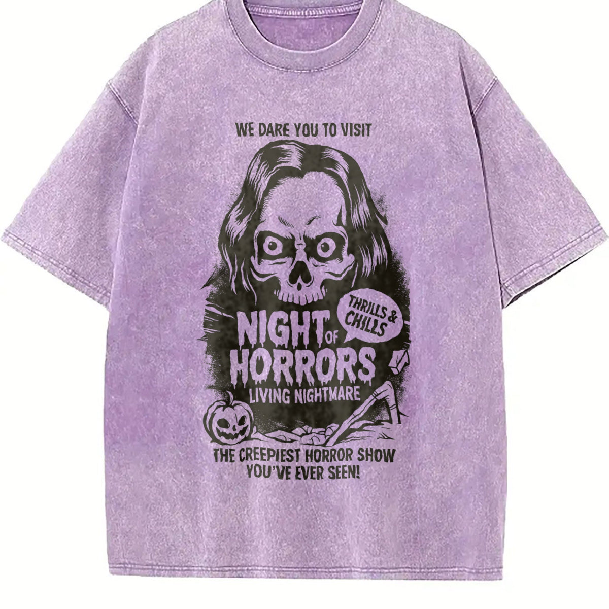 We Dare You To Visit Night Of Horrors Vintage Washed T-Shirt product image 6
