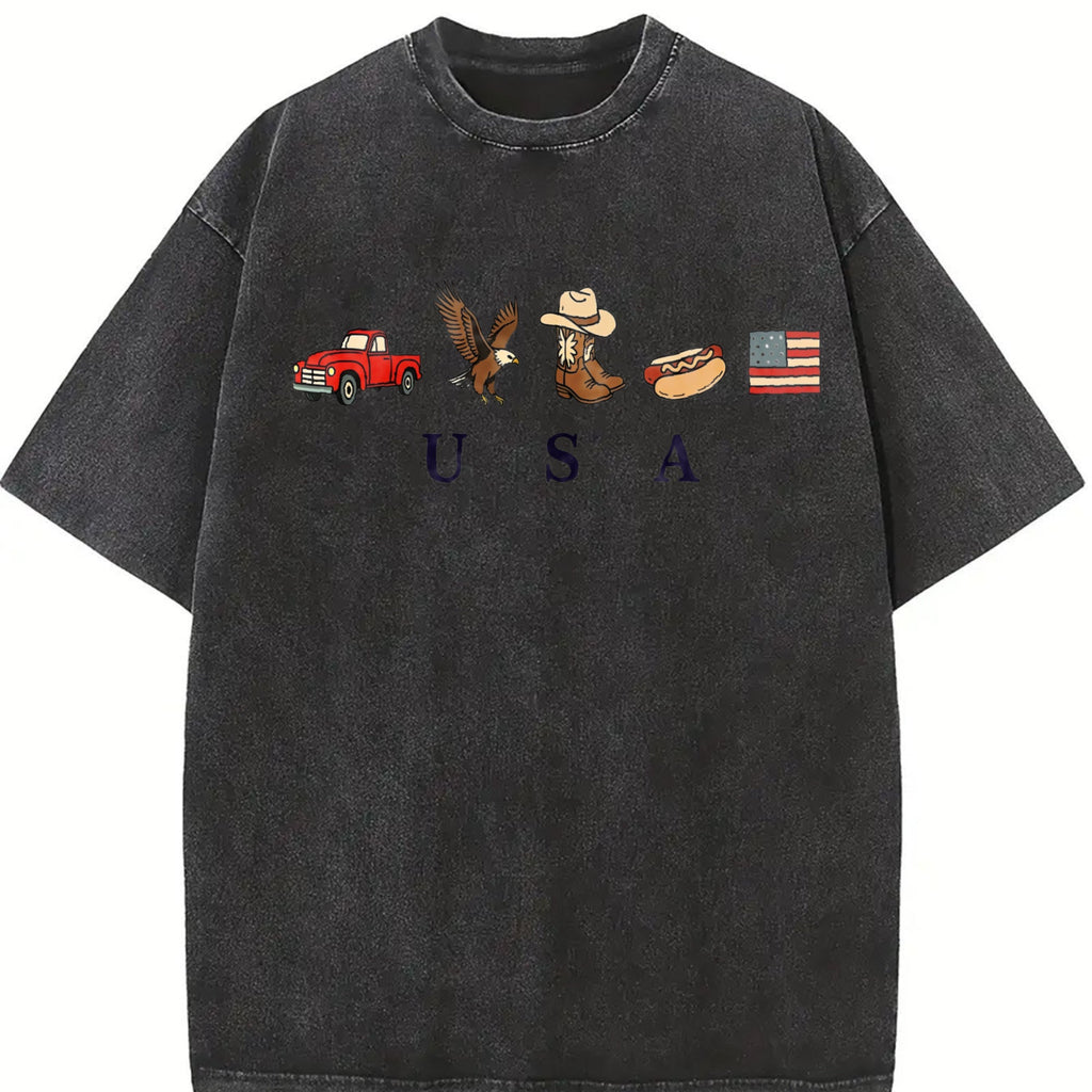 Classic USA Truck Eagle Cowboy Boot Hot Dog Vintage Washed product image 2