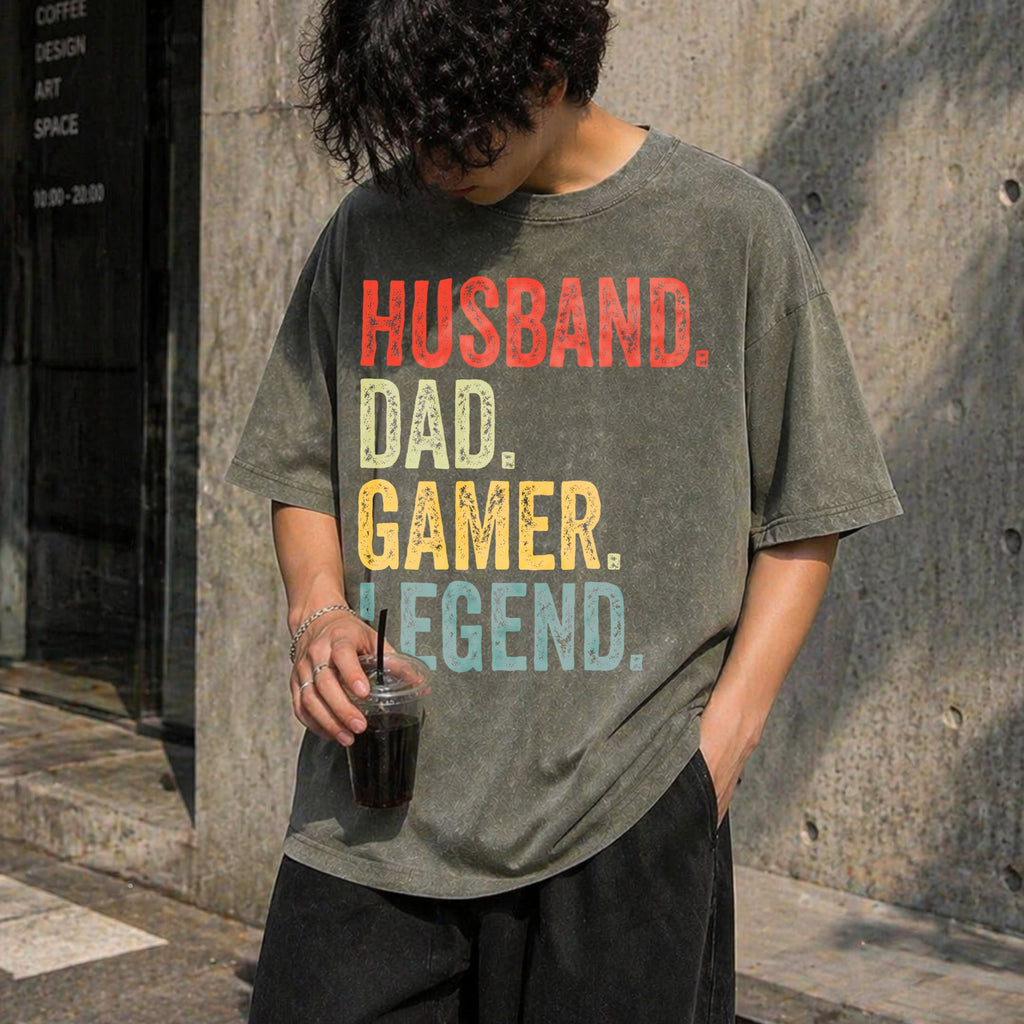 Gamer Dad Legend Vintage Washed T-Shirt product image 4