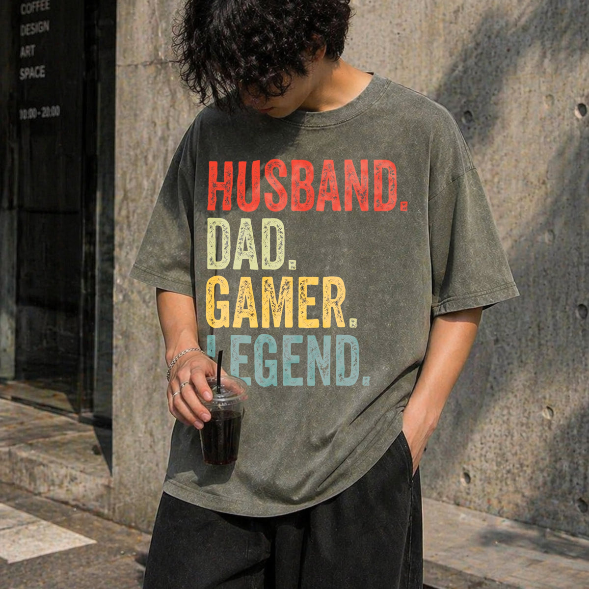 Gamer Dad Legend Vintage Washed T-Shirt product image 4