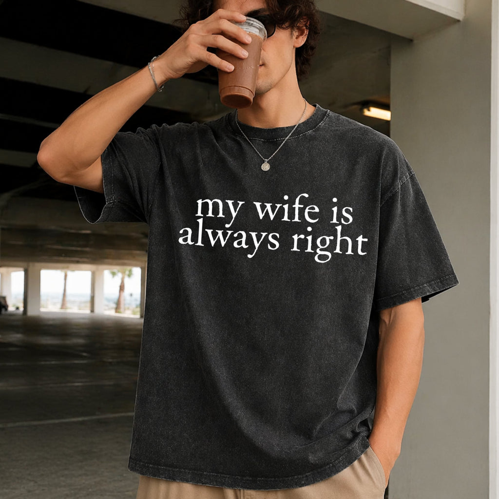 My Wife Is Always Right Vintage Washed T-Shirt product image 9