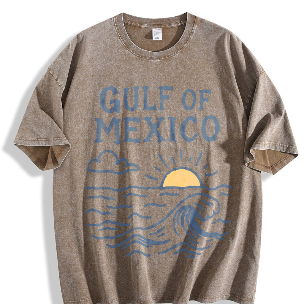 Gulf Of Mexico Sunset Waves Vintage Washed T-Shirt product image 3