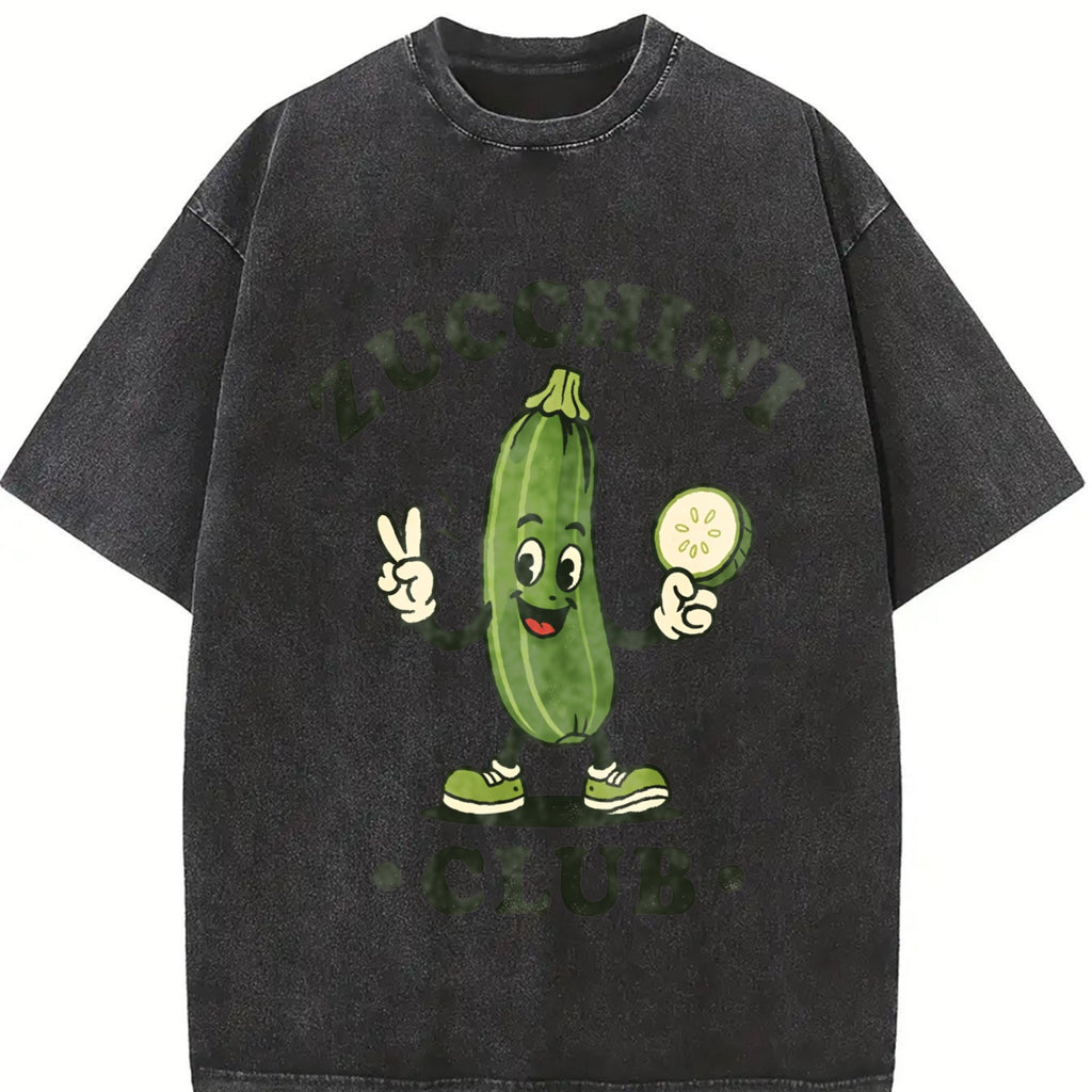 Zucchini Club Funny Veggie Lover Cartoon Vintage Washed product image 2