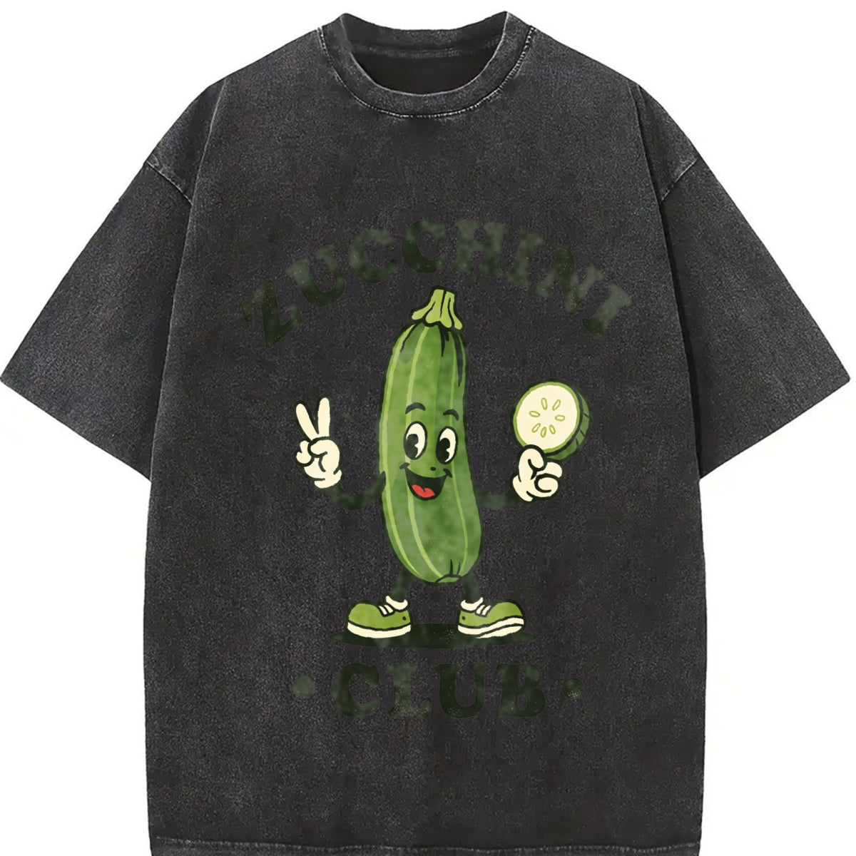 Zucchini Club Funny Veggie Lover Cartoon Vintage Washed product image 2