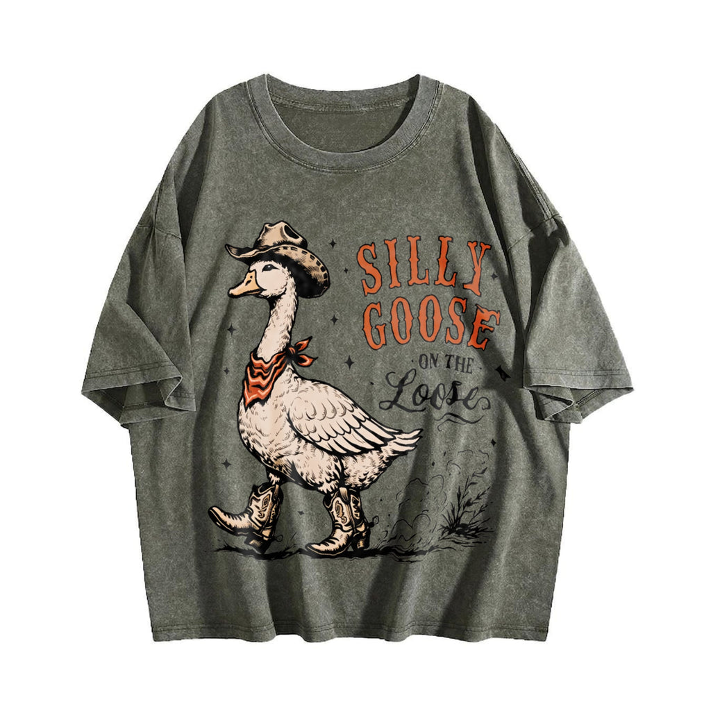 Silly Goose Cowboy : Western Animal Vintage Washed T-Shirt product image 4