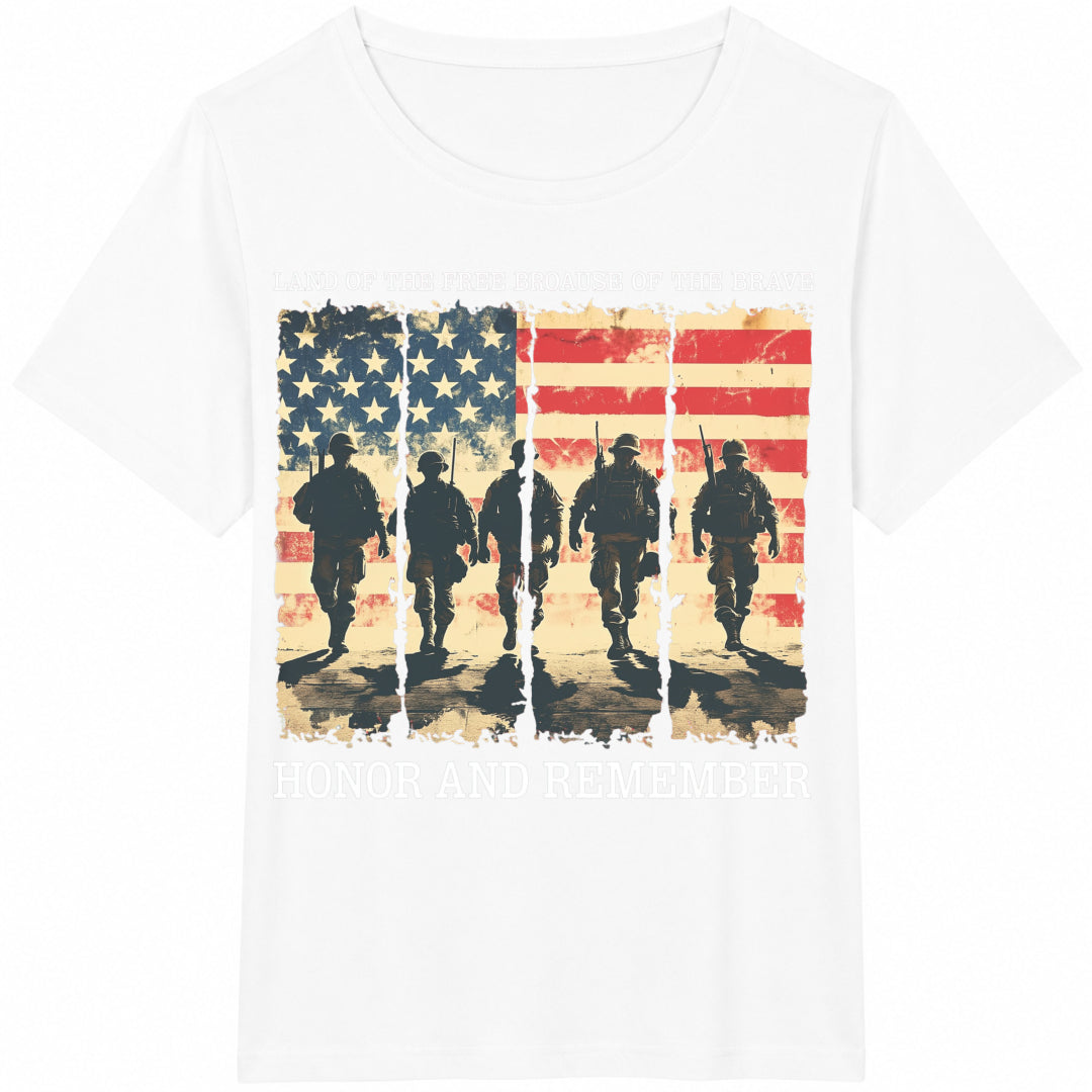 Land Of The Free Because Of Brave Honor And Remember Cotton product image 2