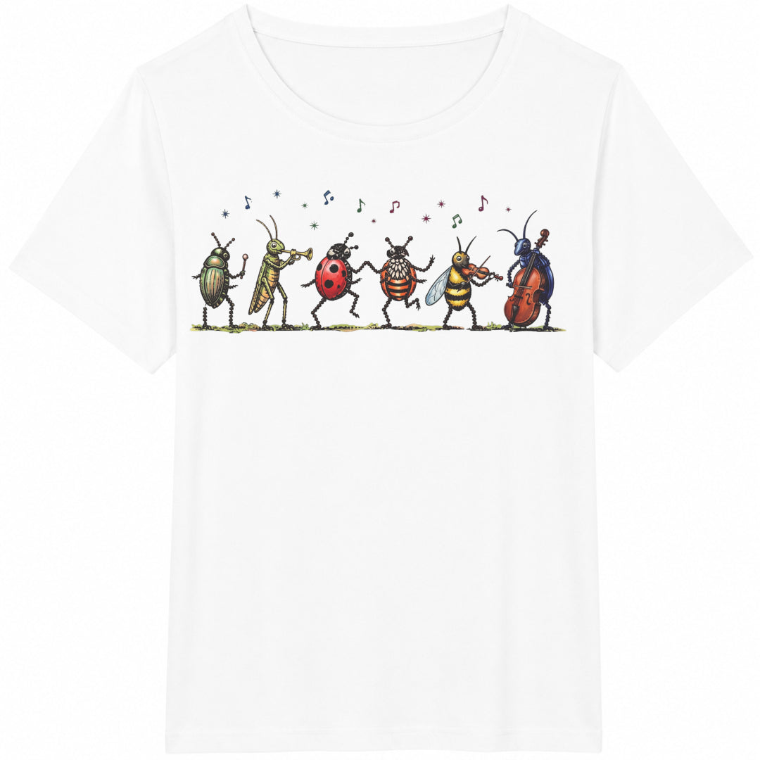 Insect Music Musical Bugs Illustration Cotton T-Shirt product image 2
